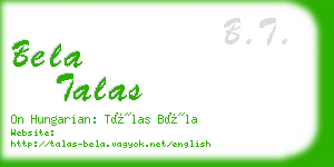 bela talas business card